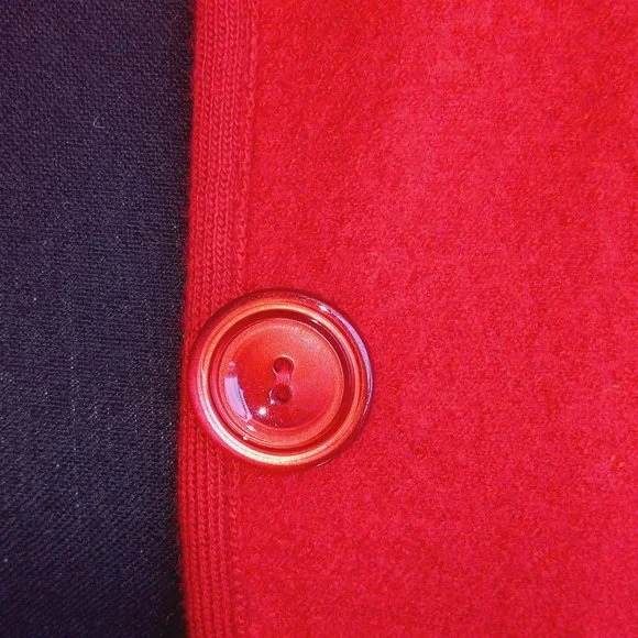 Geiger pure wool made in Austria red button down cardigan - Picture 2 of 8
